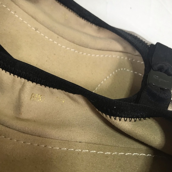 Salvatore Ferragamo My Joy Metallic Leather Ballet Flats Shoes Slip On Slides 9 - Picture 13 of 16